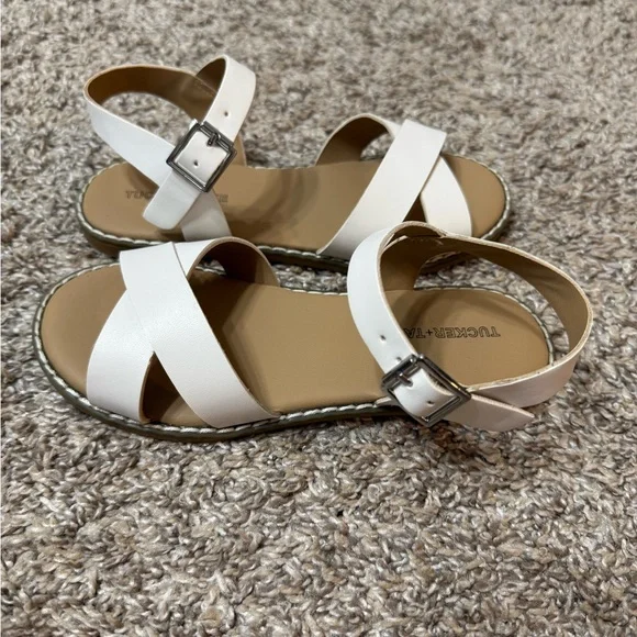 White Strappy Sandals for little girls (Tucker + Tate) - Picture 5 of 8